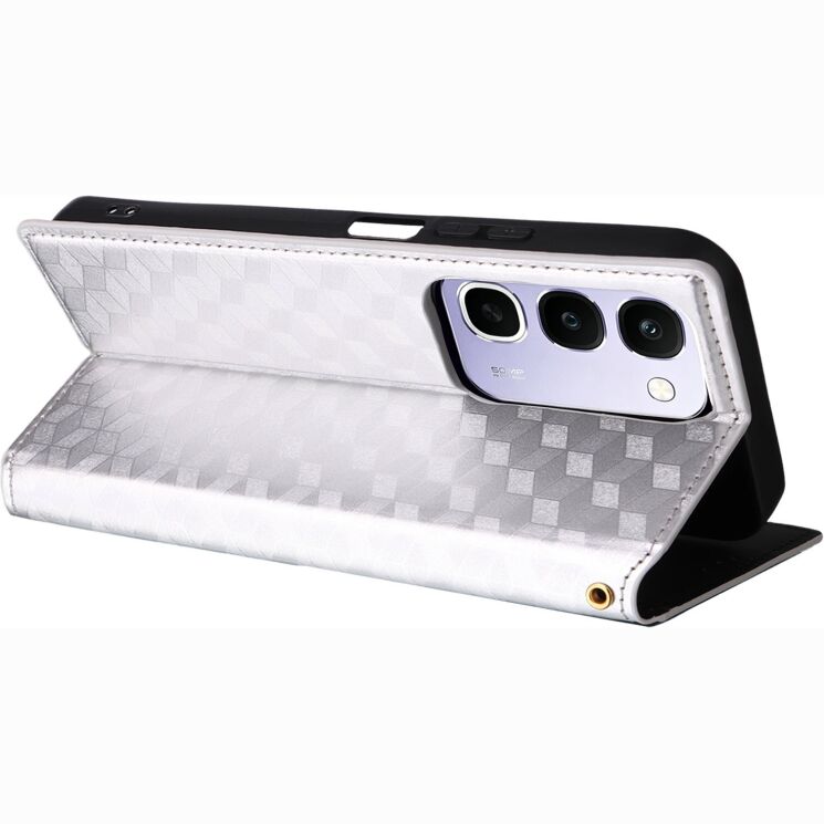 Чохол Deexe Rhombus Book для Realme C100i - Silver: фото 4 з 7