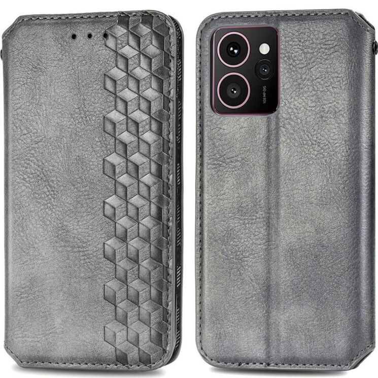 Чехол Deexe Rhombus Wallet для HMD Skyline - Grey: фото 1 из 9
