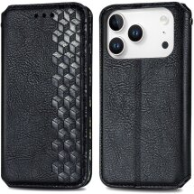 Чохол Deexe Rhombus Wallet для iPhone 18 Pro / 17 Pro - Black: фото 1 з 6