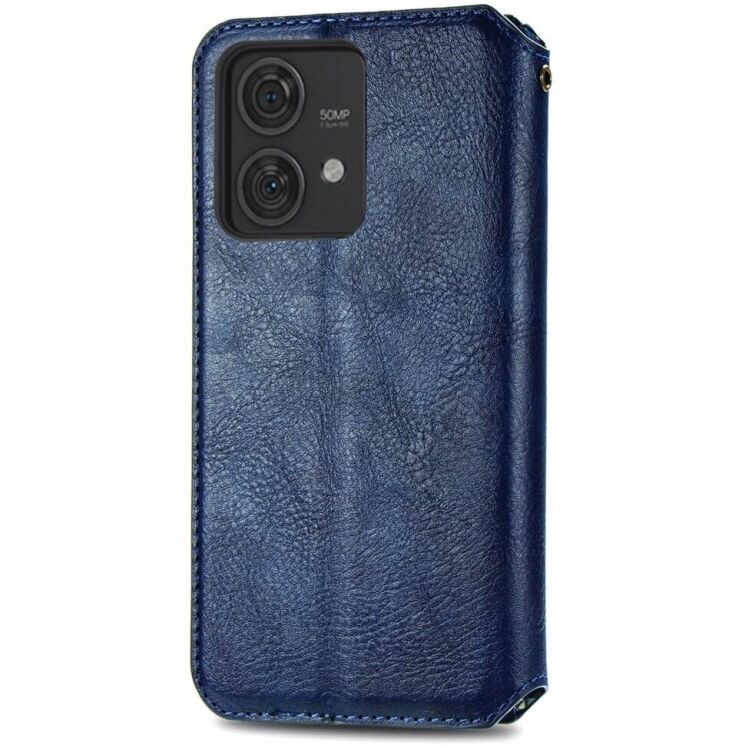Чехол Deexe Rhombus Wallet для Motorola Edge 40 Neo - Blue: фото 5 из 6