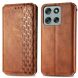 Чехол Deexe Rhombus Wallet для Motorola Moto G56 - Brown (383129Z). Фото 2 из 15