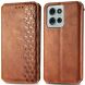 Чохол Deexe Rhombus Wallet для Motorola Moto G75 - Brown (367822Z). Фото 1 з 6