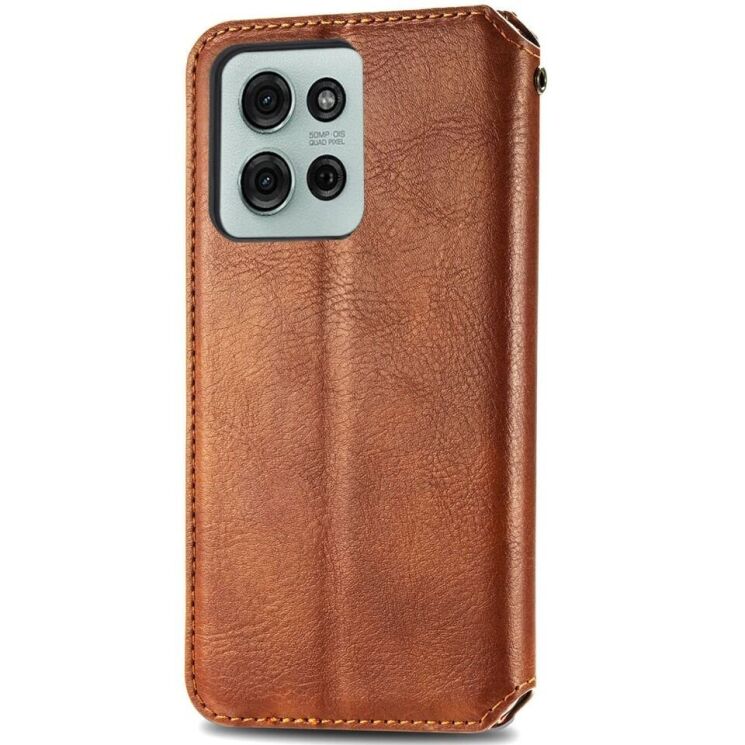 Чохол Deexe Rhombus Wallet для Motorola Moto G75 - Brown: фото 5 з 6