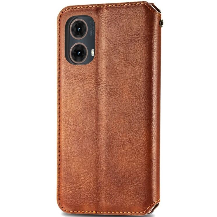 Чехол Deexe Rhombus Wallet для Motorola Moto G85 - Brown: фото 5 из 10