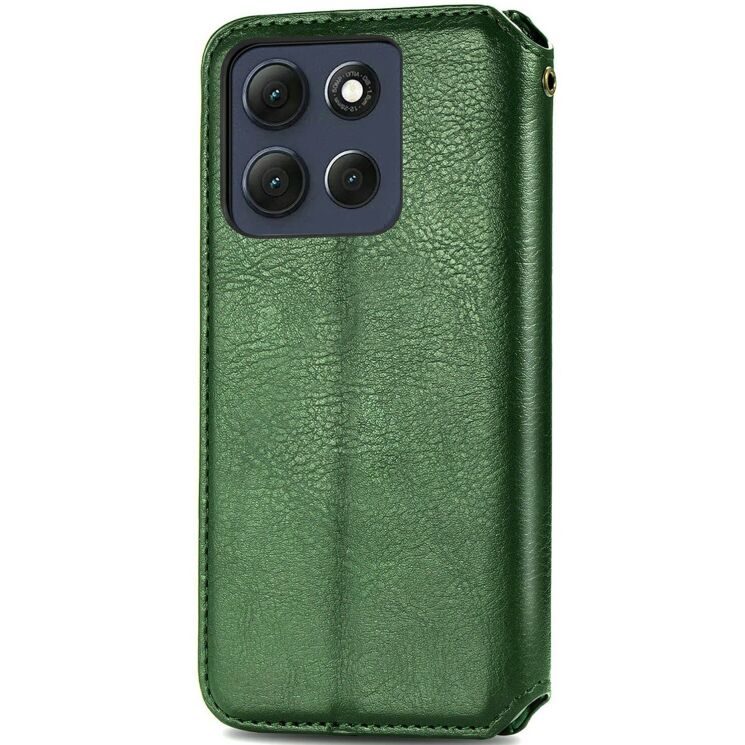 Чехол Deexe Rhombus Wallet для Motorola Moto G86 Power - Green: фото 5 из 6