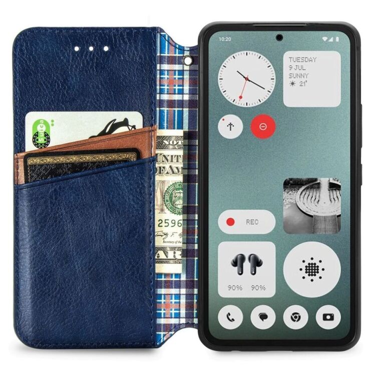 Чехол Deexe Rhombus Wallet для Nothing CMF Phone 1 - Blue: фото 2 из 9