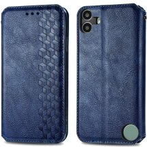 Чехол Deexe Rhombus Wallet для Nothing CMF Phone 1 - Blue: фото 1 из 9