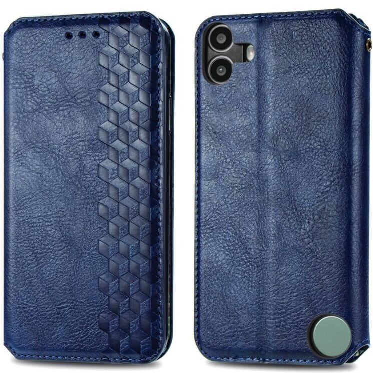 Чехол Deexe Rhombus Wallet для Nothing CMF Phone 1 - Blue: фото 1 из 9
