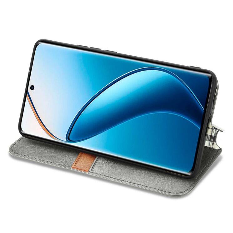 Чехол Deexe Rhombus Wallet для Realme 12 Pro / 12 Pro+ - Grey: фото 3 из 6