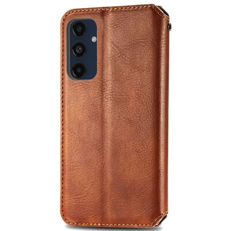 Чехол Deexe Rhombus Wallet для Samsung Galaxy A16 (A165) - Brown: фото 5 из 7