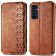 Чехол Deexe Rhombus Wallet для Samsung Galaxy A16 (A165) - Brown: фото 1 из 7