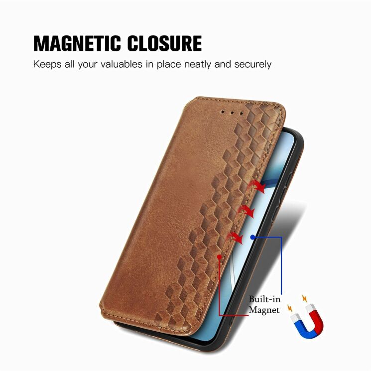 Чехол Deexe Rhombus Wallet для Samsung Galaxy S26 - Blue (404270L) Чехол Deexe Rhombus Wallet для Samsung Galaxy S26 - Blue: фото 6 из 6