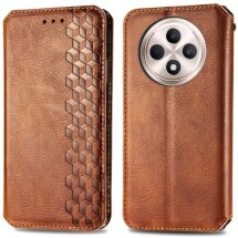 Чехол Deexe Rhombus Wallet для TECNO Spark 30C - Brown: фото 1 из 6
