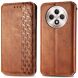 Чехол Deexe Rhombus Wallet для TECNO Spark 30C - Brown (361715Z). Фото 1 из 6