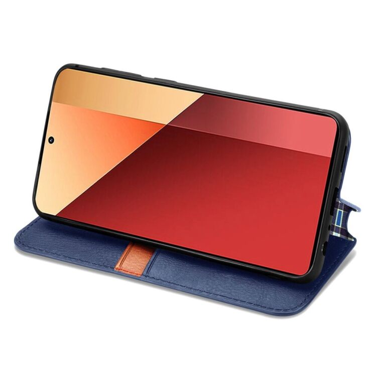 Чехол Deexe Rhombus Wallet для Xiaomi Redmi Note 13 Pro 4G / Poco M6 Pro - Blue: фото 3 из 11