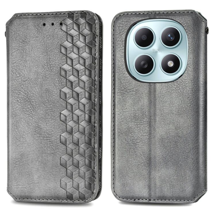 Чохол Deexe Rhombus Wallet для Xiaomi Redmi Note 15 (4G/5G) / Poco M8 5G - Grey: фото 1 з 10