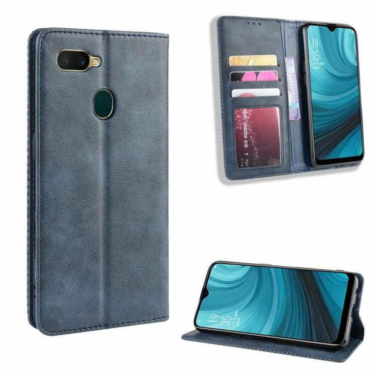 Чехол Deexe Vintage Style для OPPO A5S - Blue: фото 1 из 10