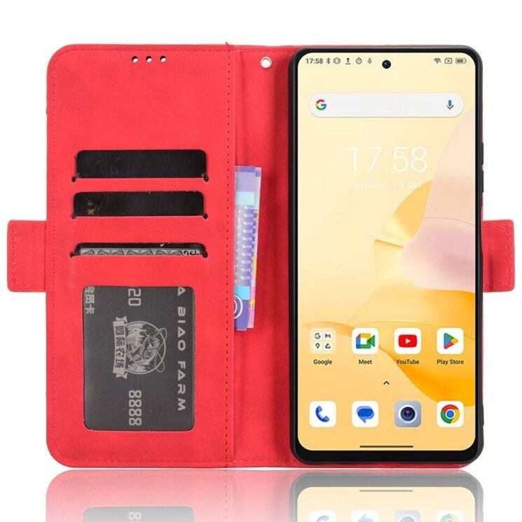 Чохол Deexe Wallet Stand для Blackview Shark 8 / Oscal Tiger 12 - Red: фото 3 з 7