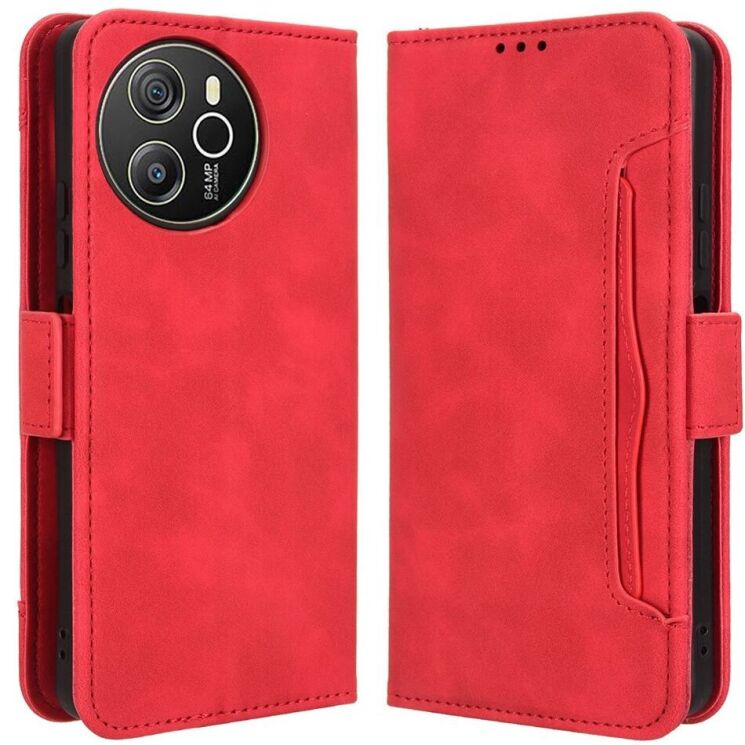 Чохол Deexe Wallet Stand для Blackview Shark 8 / Oscal Tiger 12 - Red: фото 1 з 7
