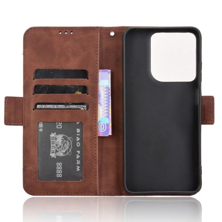 Чехол Deexe Wallet Stand для Motorola Moto G15 / G15 Power - Brown: фото 5 из 7