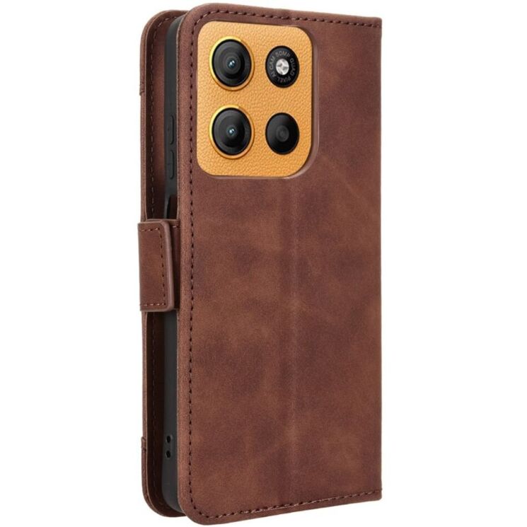 Чехол Deexe Wallet Stand для Motorola Moto G15 / G15 Power - Brown: фото 7 из 7