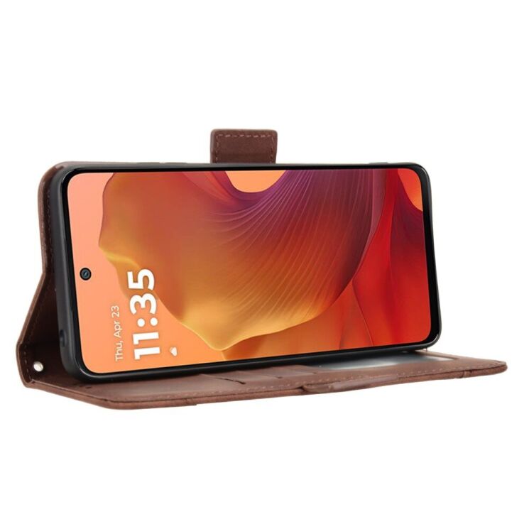 Чехол Deexe Wallet Stand для Motorola Moto G15 / G15 Power - Brown: фото 4 из 7
