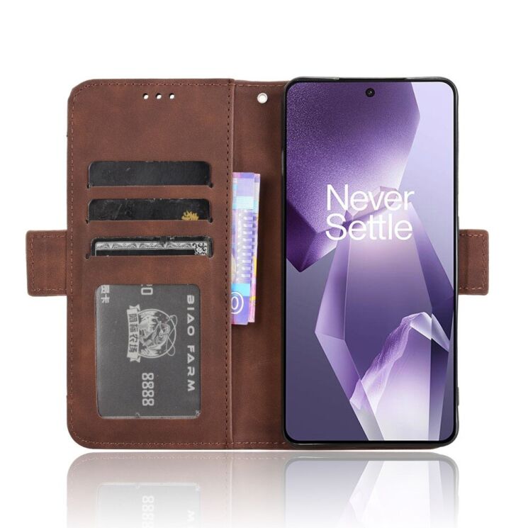 Чохол Deexe Wallet Stand для OnePlus 13R / Ace 5 / Ace 5 Pro - Brown: фото 3 з 7
