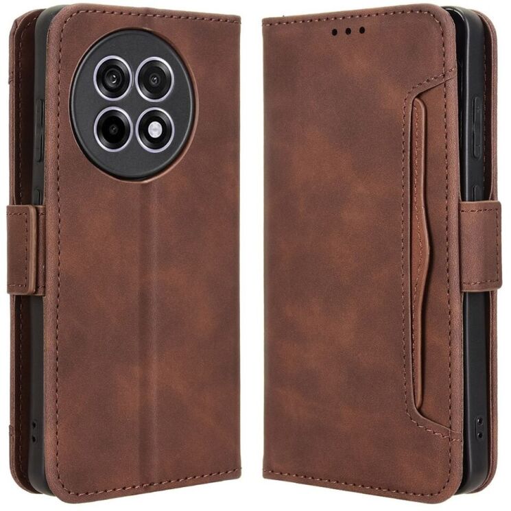 Чохол Deexe Wallet Stand для OnePlus 13R / Ace 5 / Ace 5 Pro - Brown: фото 1 з 7