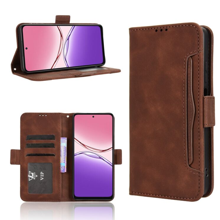 Чохол Deexe Wallet Stand для OPPO A5x - Brown: фото 8 з 14
