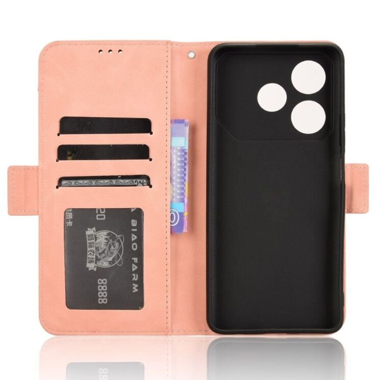 Чехол Deexe Wallet Stand для TECNO Pova 6 Neo - Pink: фото 5 из 7