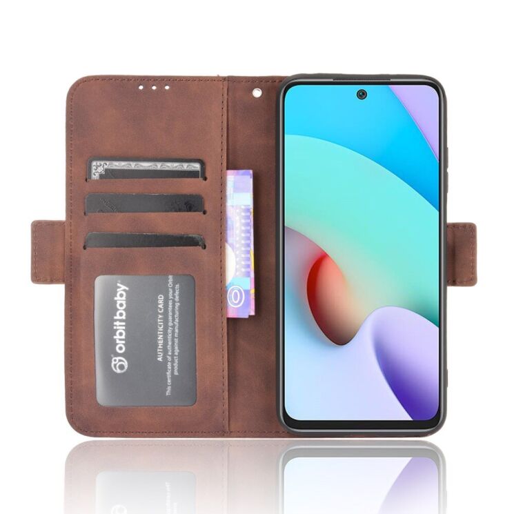 Чехол Deexe Wallet Stand для Xiaomi Redmi 10 / 10 (2022) / 10 Prime - Brown: фото 8 из 11
