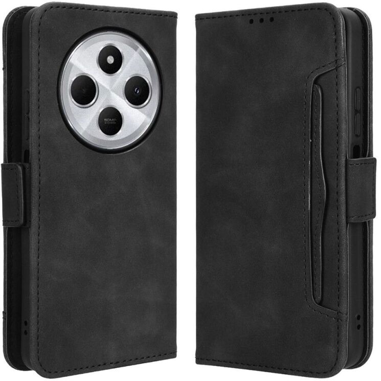Чехол Deexe Wallet Stand для Xiaomi Redmi 14C / Redmi A4 5G / Poco C75 - Black: фото 1 из 7