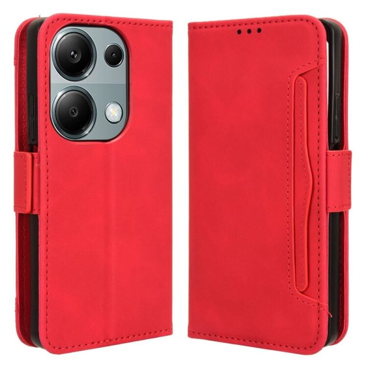 Чохол Deexe Wallet Stand для Xiaomi Redmi Note 13 Pro 4G / Note 14S / Poco M6 Pro - Red: фото 1 з 7