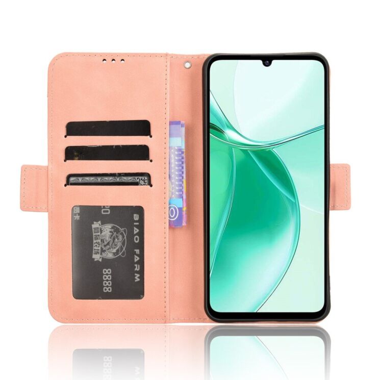Чехол Deexe Wallet Stand для ZTE Blade A35 / Blade A55 - Pink: фото 3 из 7