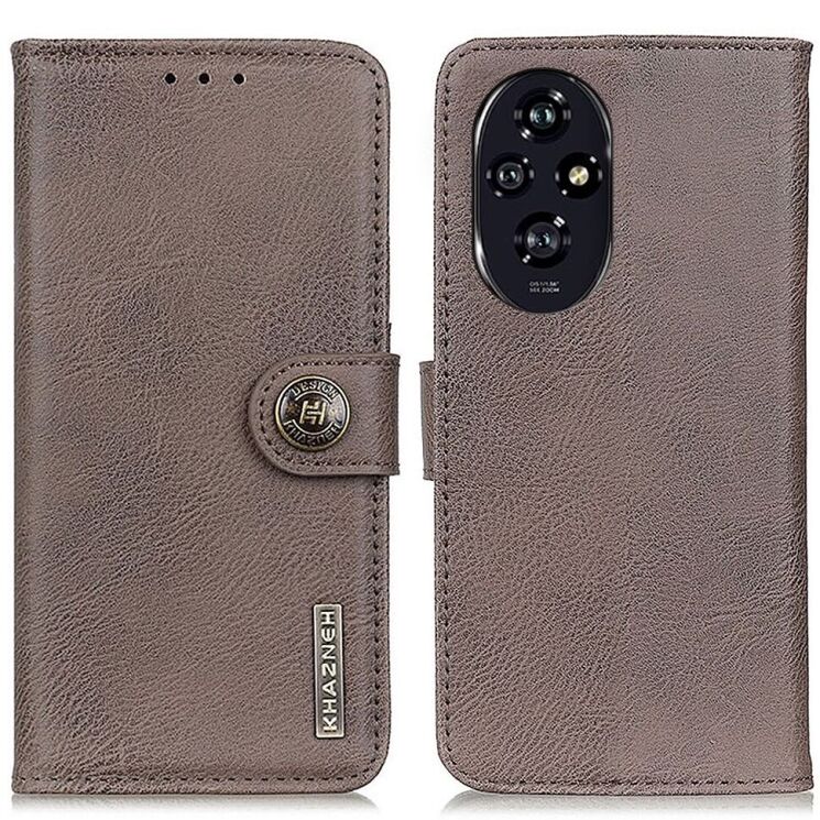 Чехол KHAZNEH Leather Wallet для Honor 200 - Khaki: фото 1 из 8