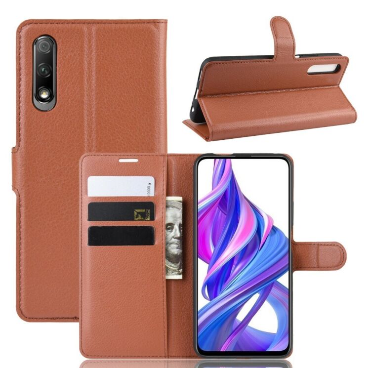 Класичний чохол-книжка Deexe Book Type для Huawei Honor 9X (Китайская версия) - Brown: фото 1 з 6