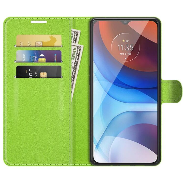 Классический чехол-книжка Deexe Book Type для Motorola Moto E7 Power / Moto E7i / Moto E7i Power - Green: фото 4 из 7
