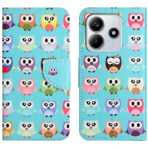 Чехол-книжка Deexe Color Wallet для Xiaomi Redmi Note 14 4G - Owls: фото 1 из 5