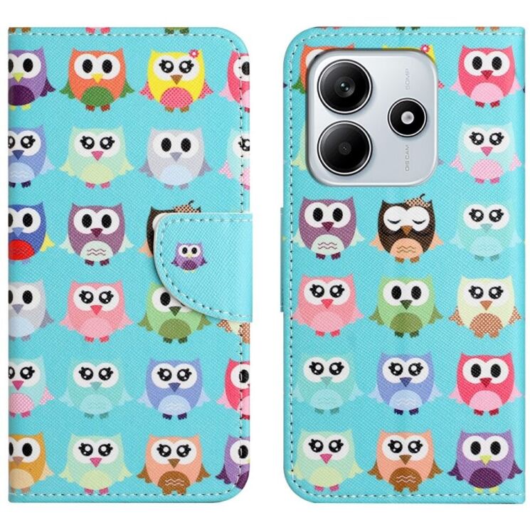 Чохол-книжка Deexe Color Wallet для Xiaomi Redmi Note 14 4G - Owls: фото 1 з 5