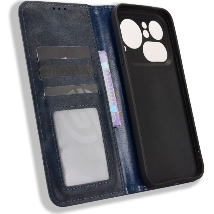 Чехол-книжка Deexe Retro Style для Nothing Phone (4a) Pro - Blue (411405L) Чехол-книжка Deexe Retro Style для Nothing Phone (4a) Pro - Blue: фото 5 из 19