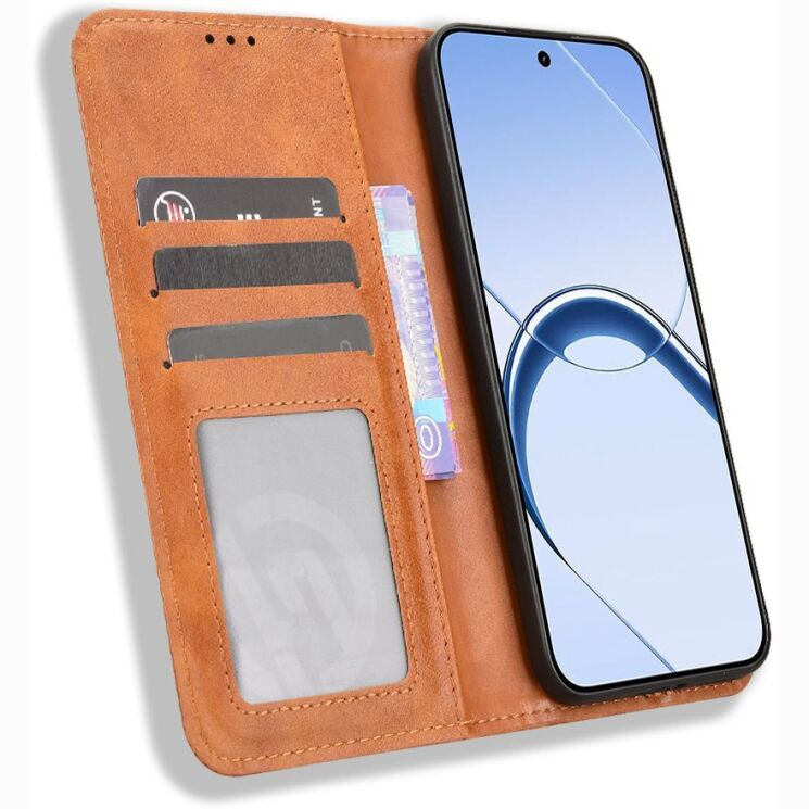 Чохол-книжка Deexe Retro Style для Realme 16 - Brown (412307Z) Чохол-книжка Deexe Retro Style для Realme 16 - Brown: фото 6 з 19