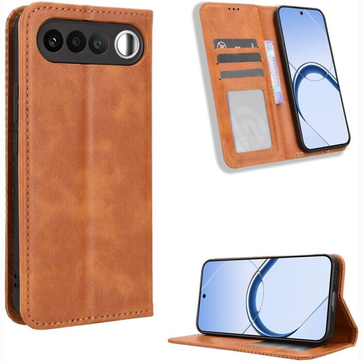 Чохол-книжка Deexe Retro Style для Realme 16 - Brown (412307Z) Чохол-книжка Deexe Retro Style для Realme 16 - Brown: фото 2 з 19