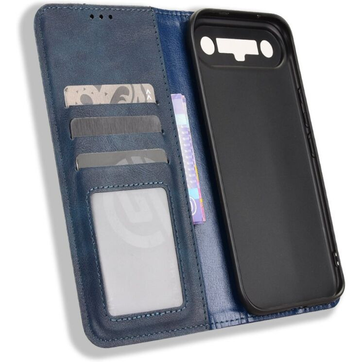 Чехол-книжка Deexe Retro Style для TECNO Camon Slim - Blue (433002L) Чехол-книжка Deexe Retro Style для TECNO Camon Slim - Blue: фото 3 из 17
