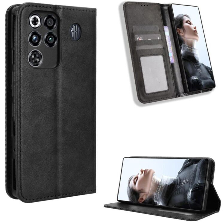 Чохол-книжка Deexe Retro Style для ZTE Nubia Red Magic 11 Pro - Black: фото 2 з 17
