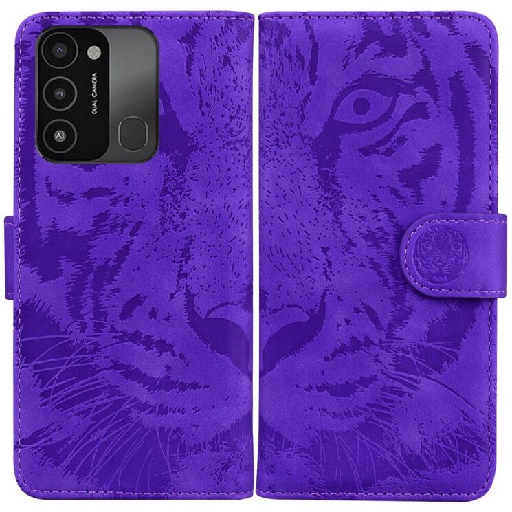 Чехол-книжка Deexe Tiger для Tecno Spark Go 2022 (KG5m) - Purple: фото 1 из 6