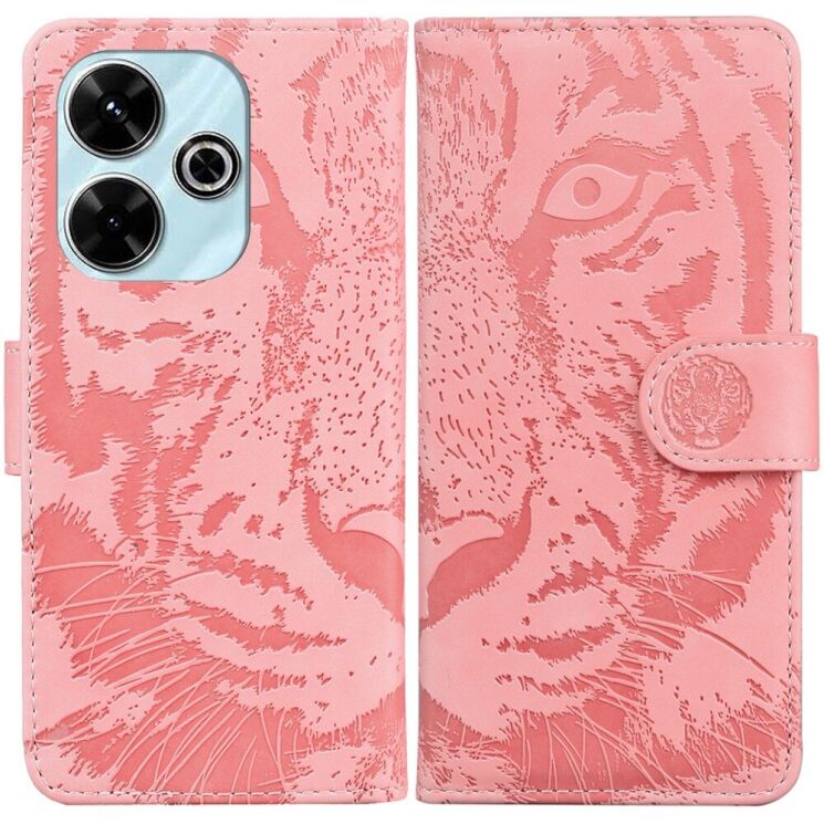 Чехол-книжка Deexe Tiger для Xiaomi Redmi 13 - Pink: фото 1 из 7
