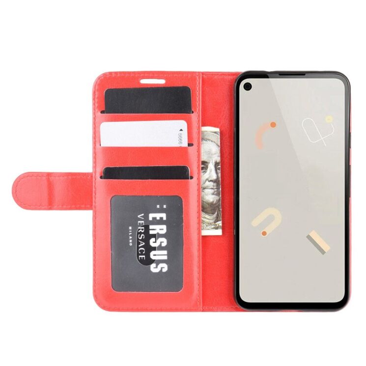 Классический чехол-книжка Deexe Wallet Style для Google Pixel 4A - Red: фото 6 из 8