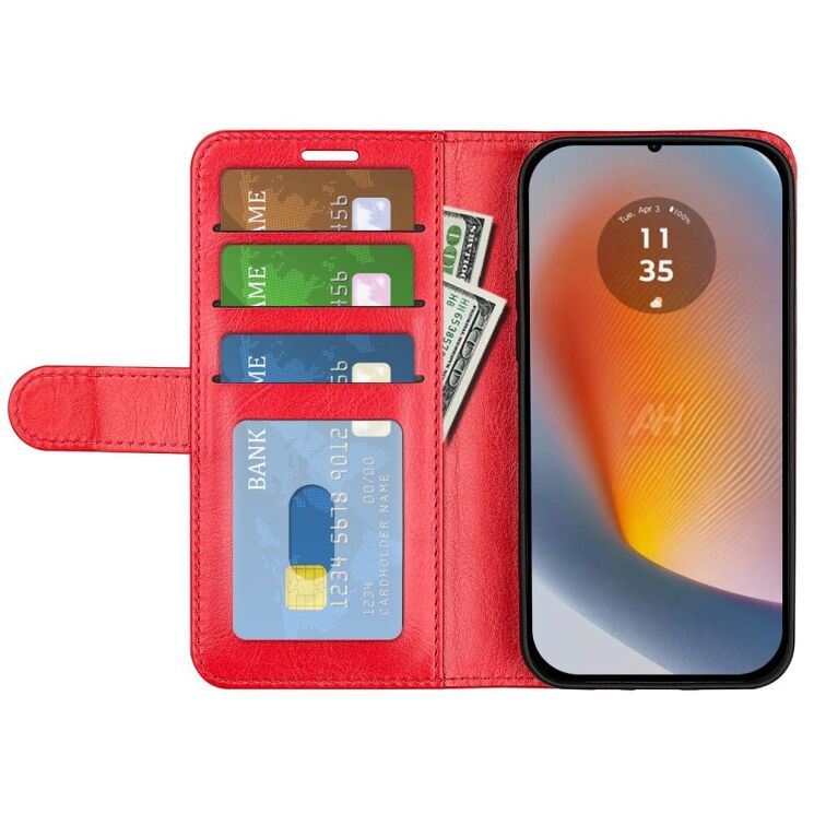 Чехол-книжка Deexe Wallet Style для Motorola Edge 50 Fusion - Red: фото 2 из 7