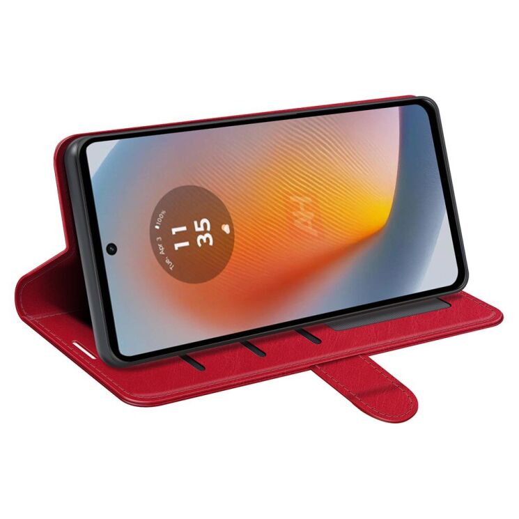 Чехол-книжка Deexe Wallet Style для Motorola Edge 50 Fusion - Red: фото 3 из 7