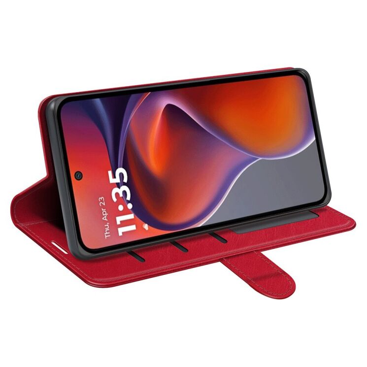 Чехол-книжка Deexe Wallet Style для Motorola Moto G15 - Red: фото 3 из 6